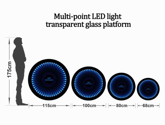 48h 빠른 DHL 배송 LED 마법 거울과 아이패드 115cm 케이스와 함께 360 비디오 사진 부스