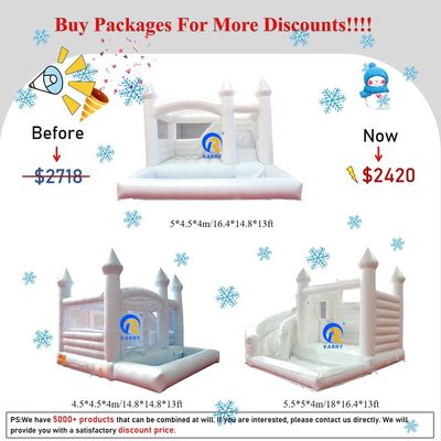 슬라이드와 PVC 붓기 튀는 성 상업용 차원의 정글 테마 사용자 정의 크기