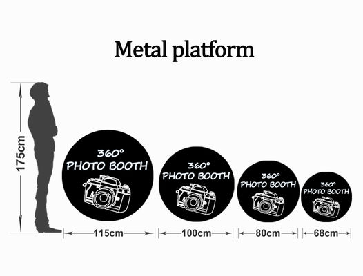 68cm/80cm/100cm/115cm 360 Photo Booth로 결혼식이나 파티를 한 단계 더 발전시켜라