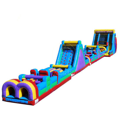 슬라이드 KR-OBS-904-2를 가진 PVC 부풀이 장애물 점프 코스