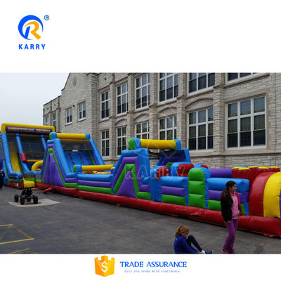 슬라이드 KR-OBS-904-2를 가진 PVC 부풀이 장애물 점프 코스