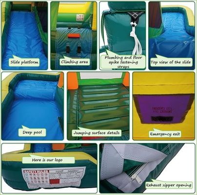열대 PVC 부풀이식 물 반사 하우스 수영장 물 슬라이드 최대 용량 100-500kg