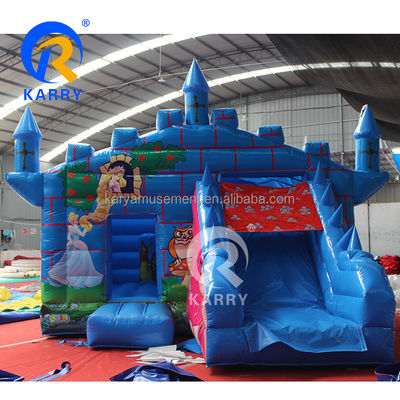 14 년 이상 야외 어린이 놀이 장비 슬라이드와 함께 부풀 수 있는 반짝이는 집