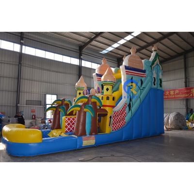 27FT 공주 성 테마 상업용 펌플 수면 슬라이드 야외 성인용 건조