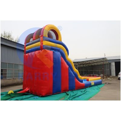 6장짜리 PVC 성인용 점프 슬라이드 길고 큰 부풀이식 물 슬라이드