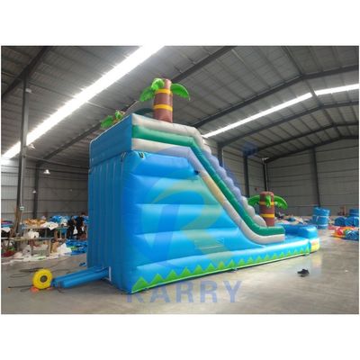 최대 용량 500kg 이상 공기가 가능한 상업용 블루 워터 슬라이드 야외 놀이용