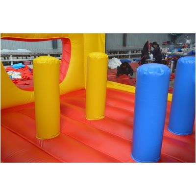 14 Years Up Slide와 Bouncy Castle와 함께 붓는 콤보 귀여운 노란색 만화 캐릭터
