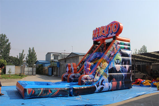 상업용 PVC 붓기장비 열혈 애니메이션 캐릭터 수영장과 함께 물 슬라이드