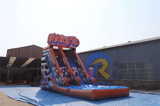 상업용 PVC 붓기장비 열혈 애니메이션 캐릭터 수영장과 함께 물 슬라이드