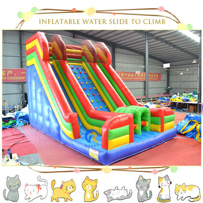 실제 무게를 조정 수영장 콤보 장애물 듀얼 레인과 함께 inflatable 물 슬라이드