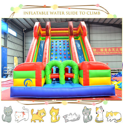 실제 무게를 조정 수영장 콤보 장애물 듀얼 레인과 함께 inflatable 물 슬라이드