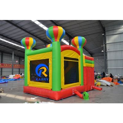 포터블 5 in 1 레인보우 풍선 슬라이드와 트램폴린이 있는 부풀이 가능한 반짝이는 성