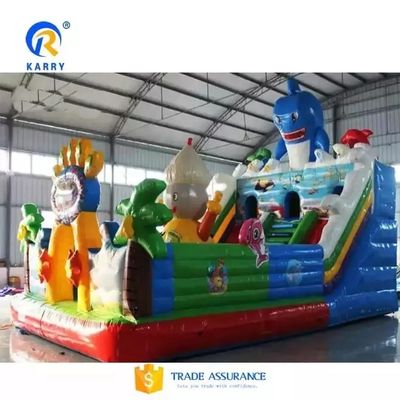 EN14960 인증서 해양 동물의 재미 도시를위한 PVC 부풀이 불타는 불타는 성과 슬라이드