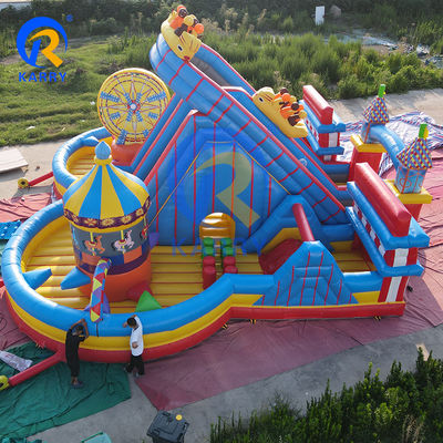 유니섹스용 대형 붐핑 펌퍼 점프 붐핑 성 슬라이드 Joy City Water World