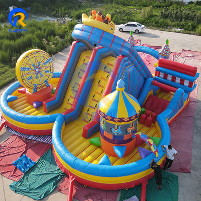 유니섹스용 대형 붐핑 펌퍼 점프 붐핑 성 슬라이드 Joy City Water World
