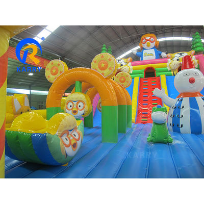 상업적 파티 임대용으로 붓기 가능한 Fun City 야외 놀이 공원 바운서 슬라이드