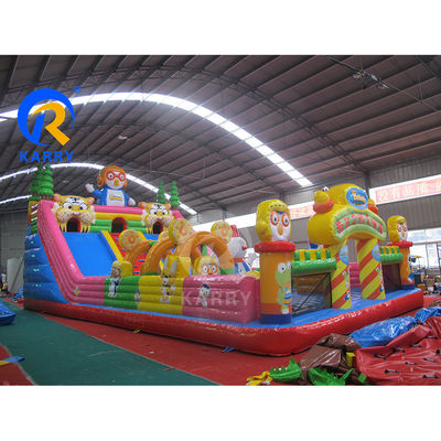 상업적 파티 임대용으로 붓기 가능한 Fun City 야외 놀이 공원 바운서 슬라이드