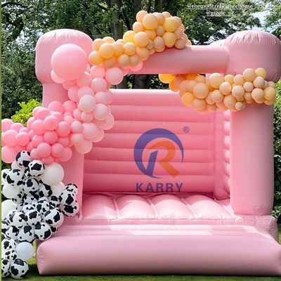 포터블 핑크 파스텔 점핑 캐슬 파티 상업용 월걸음 결혼식 반짝이는 집