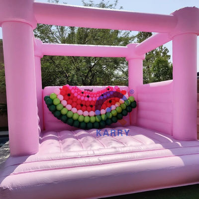 포터블 핑크 파스텔 점핑 캐슬 파티 상업용 월걸음 결혼식 반짝이는 집