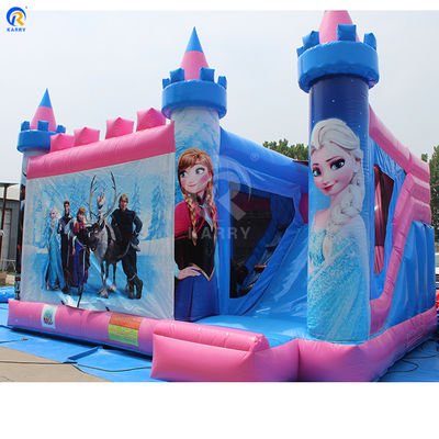 야외 놀이터 맞춤형 색상 부풀이 불타는 성 얼어붙은 테마 불타기 슬라이드